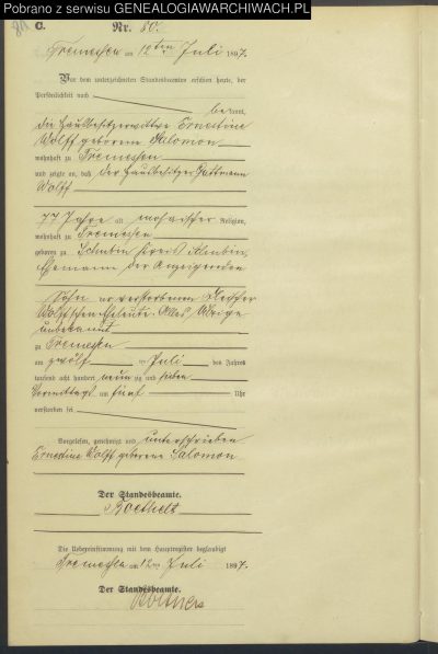 Guttmann Wolff akt zgonu_1897